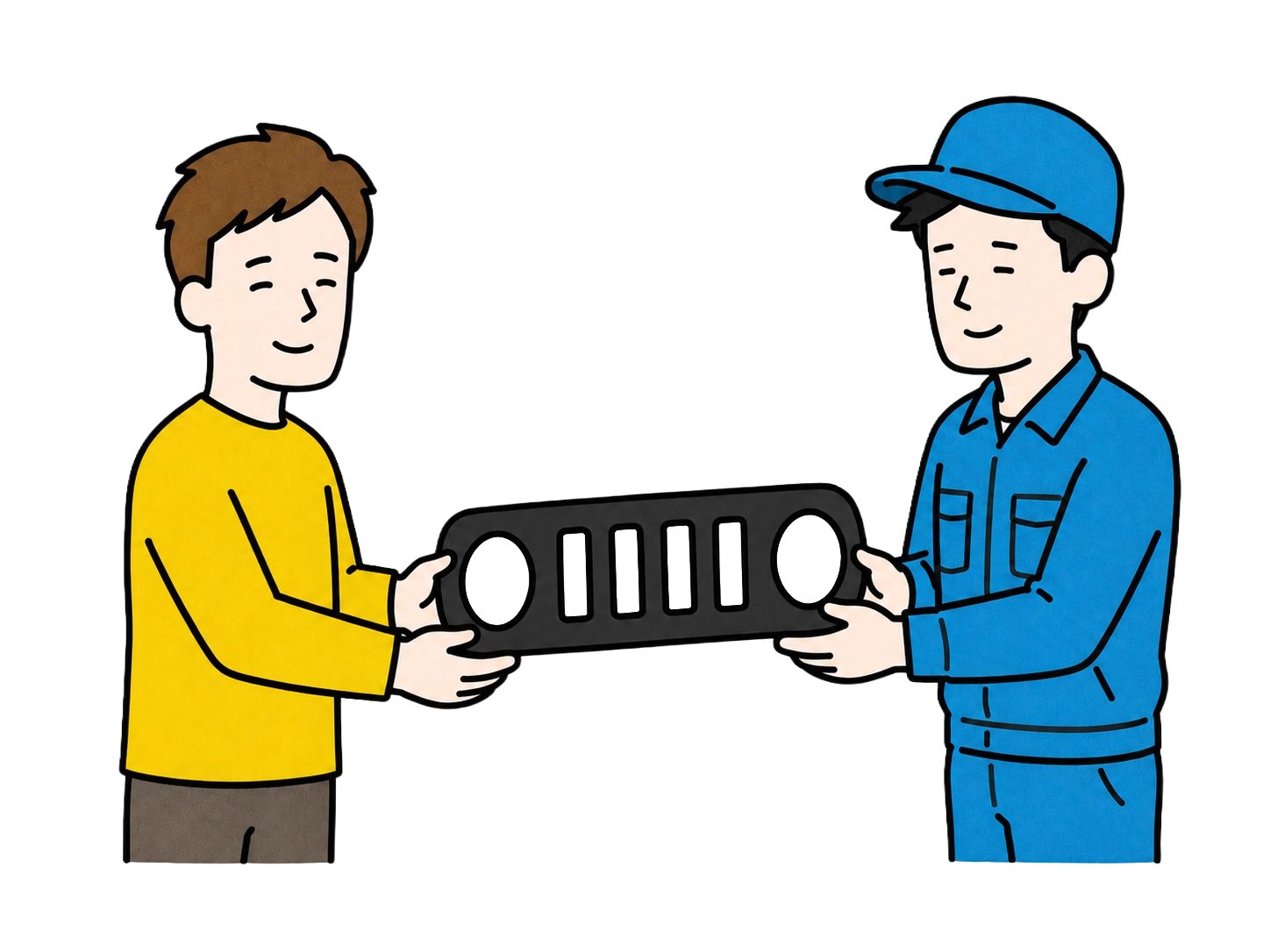パーツ取り付けサービスのイラスト